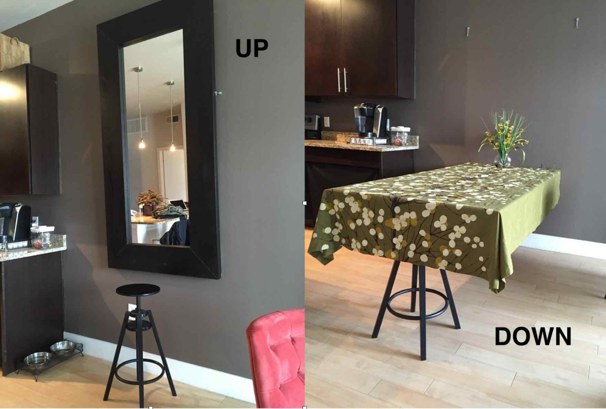 Une Table De Salle A Manger Cachee Avec Un Miroir Ikea