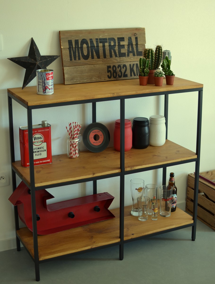 etagere bois et metal ikea