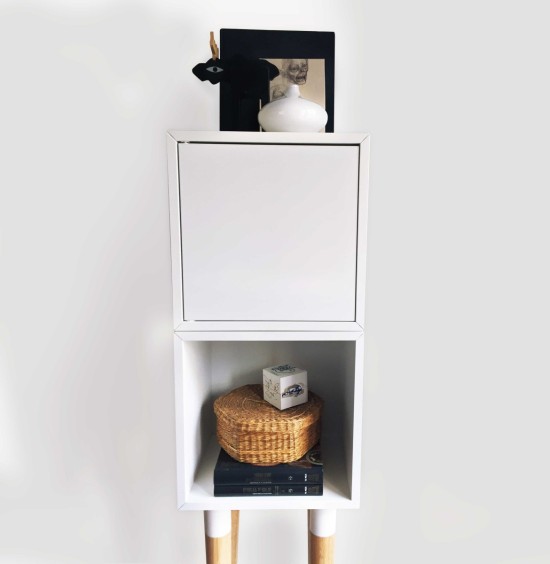 A VALJE cabinet with long legs