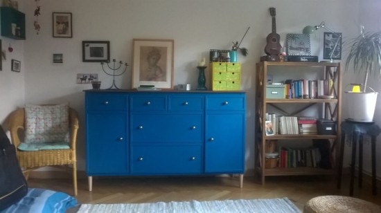 IKEA Expedit turns into beautiful blue sideboard cabinet