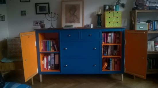 IKEA Expedit turns into beautiful blue sideboard cabinet