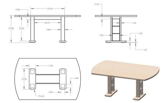 DIY birch dining table