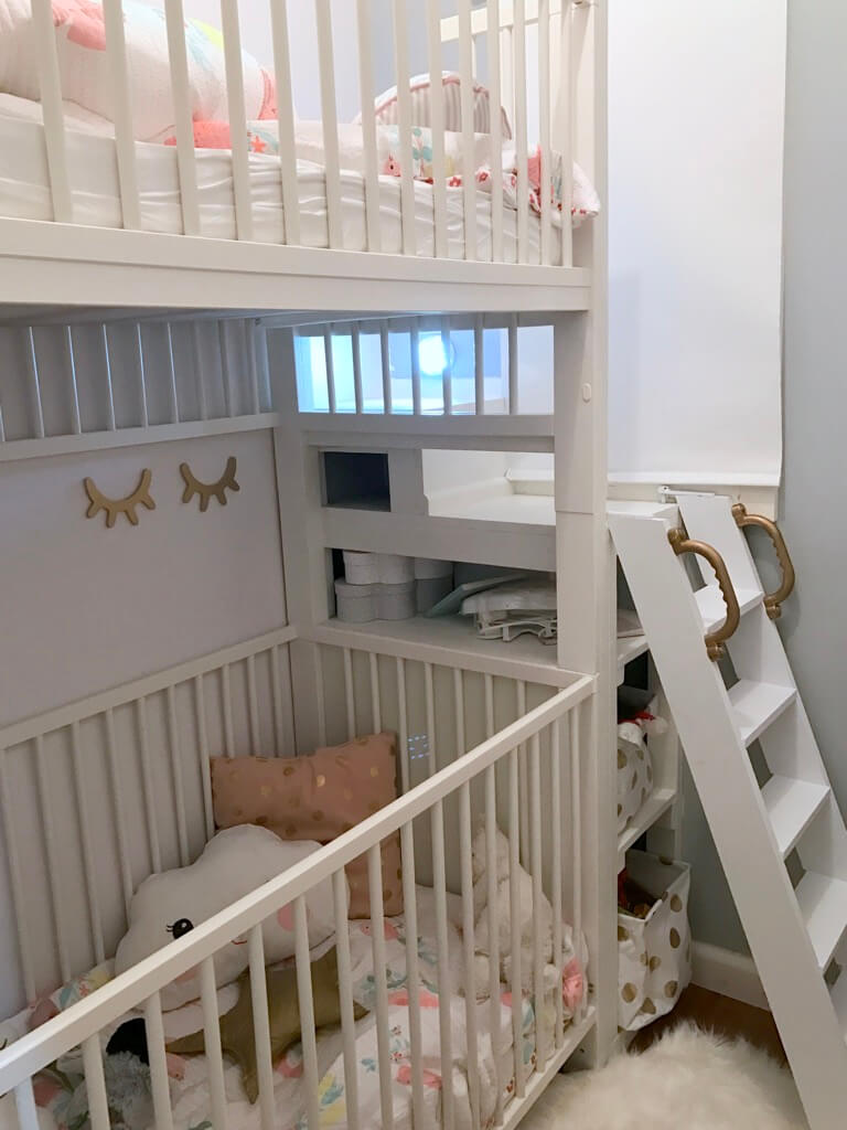 Crib bunk bed hacked from IKEA GULLIVER cots