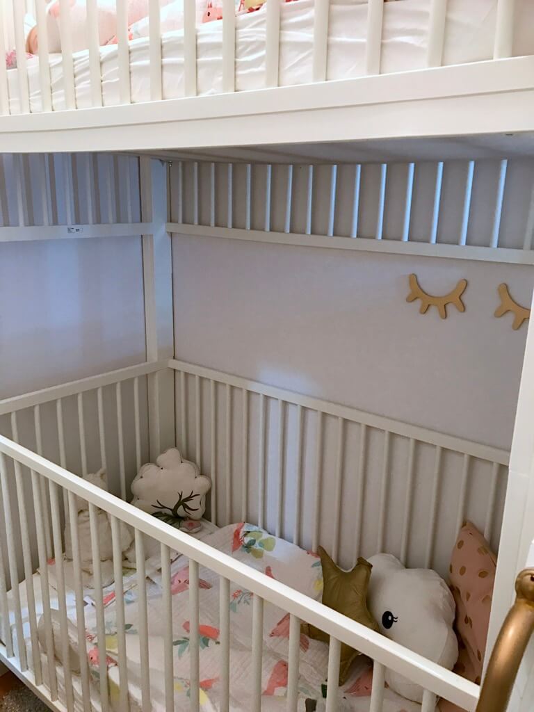 Crib bunk bed hacked from IKEA GULLIVER cots