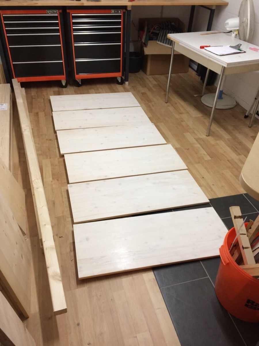 Cut the wooden boards to size