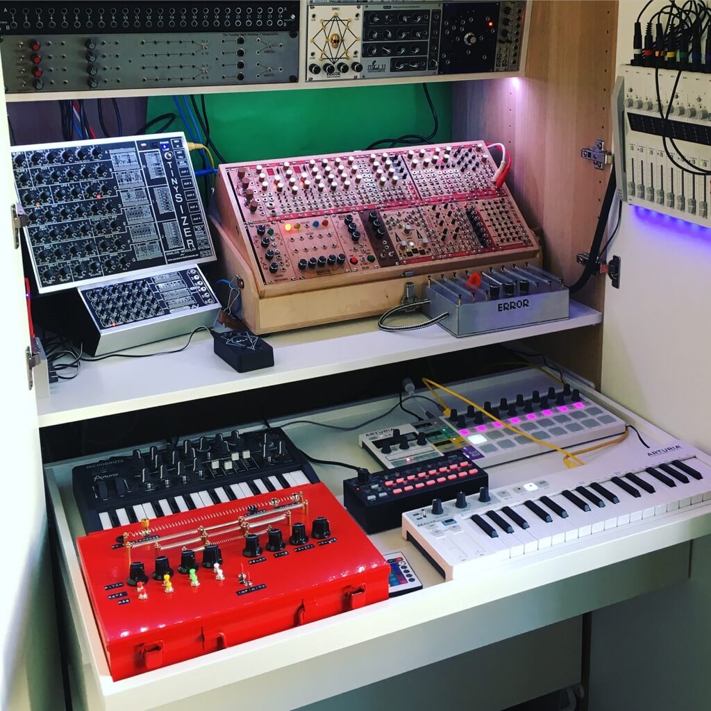 PAX synth workstation shelf slide out tray
