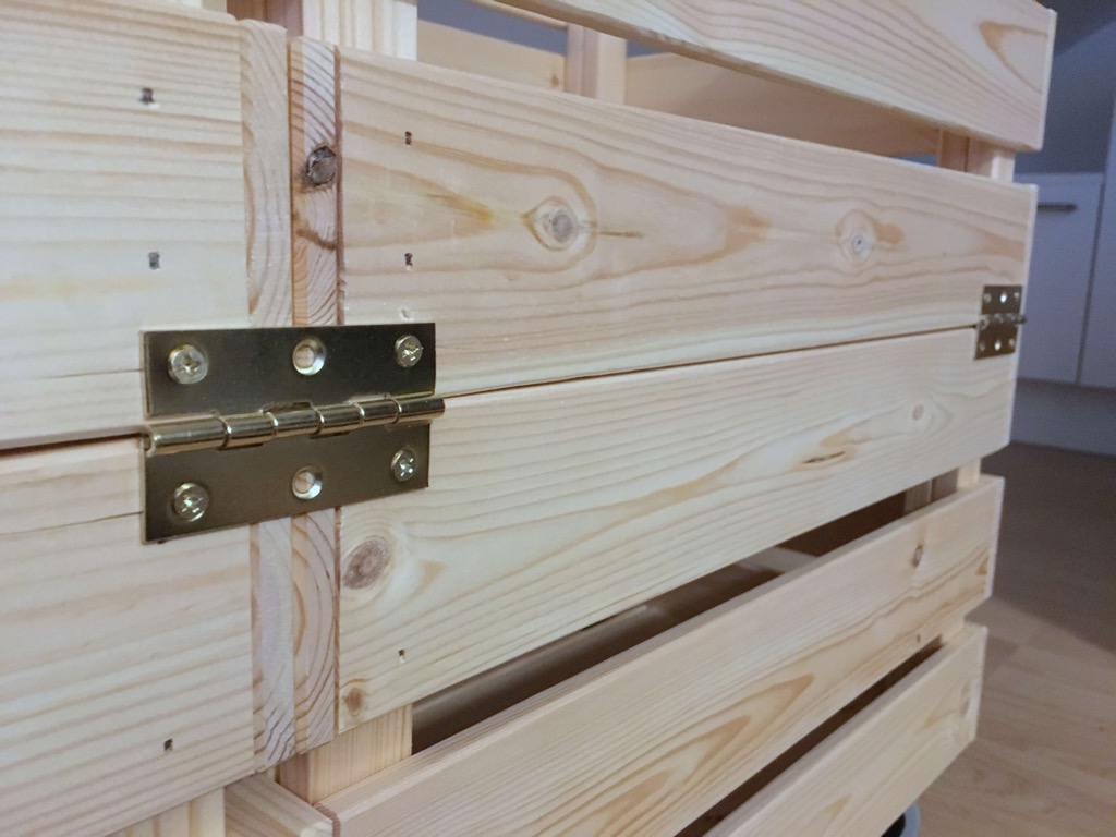 Rolling laundry cart made from KNAGGLIG boxes