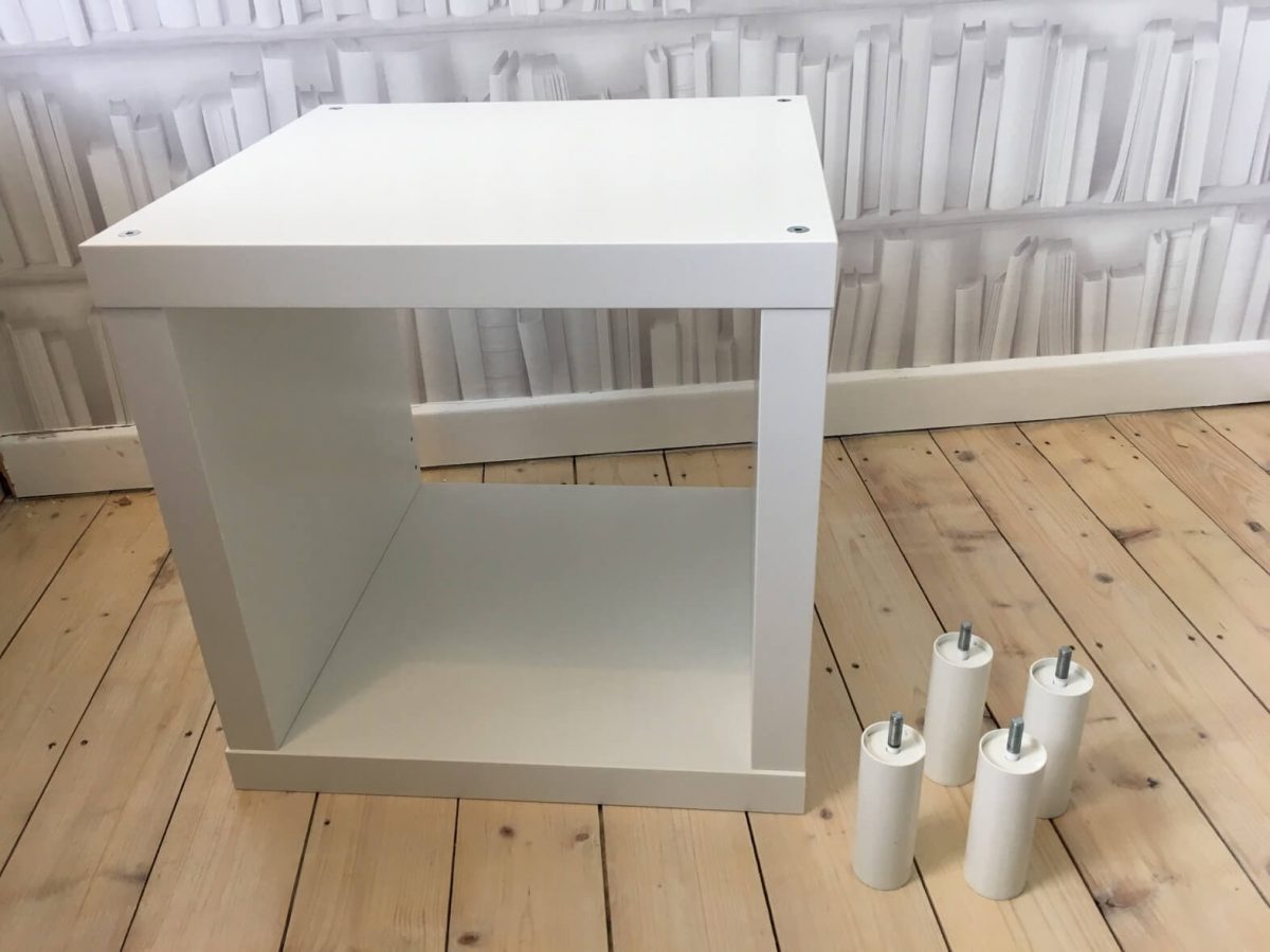 Small side table with storage from KALLAX cube