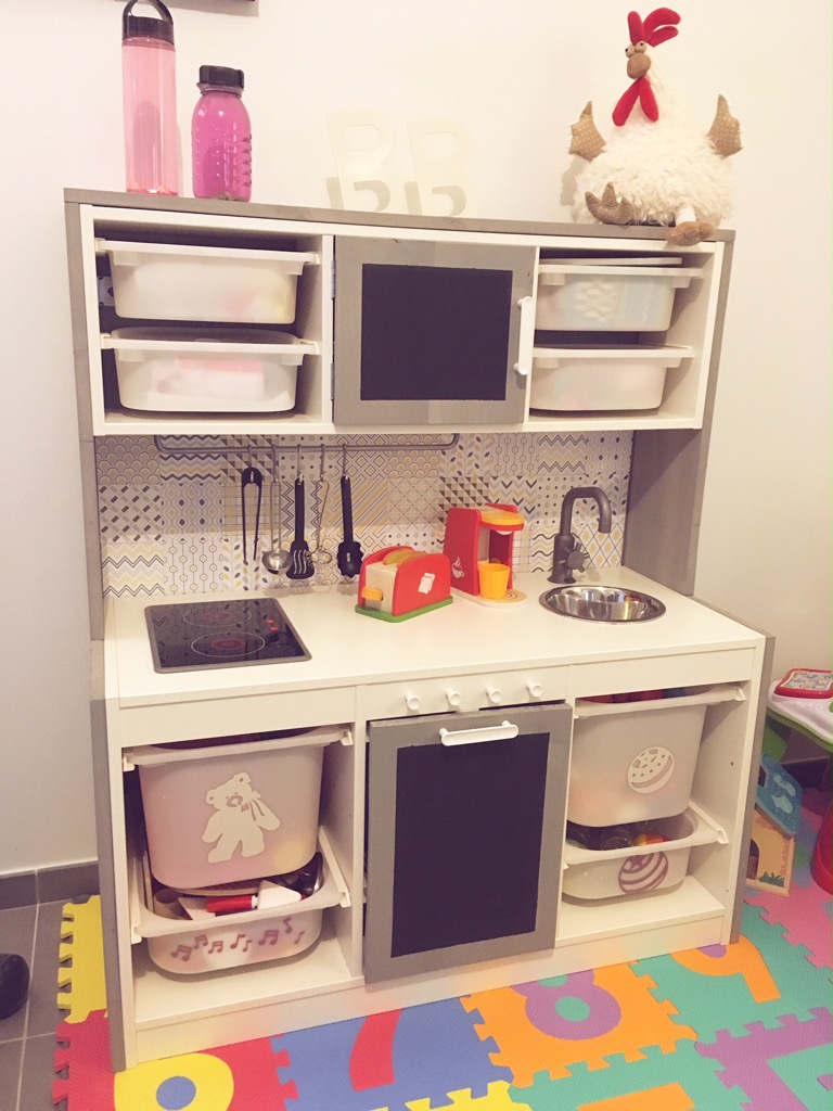 Kids kitchen with lots of storage just like a real kitchen