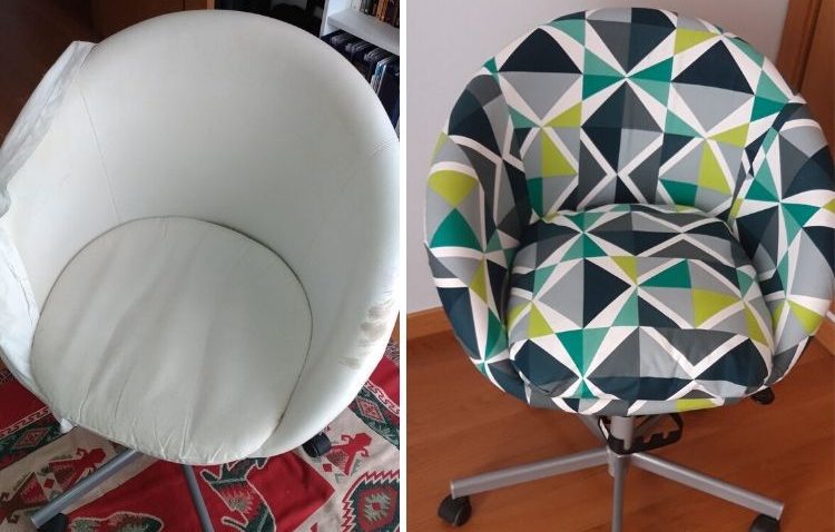 Une nouvelle housse pour une vieille chaise IKEA SKRUVSTA